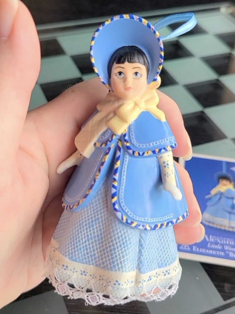 Blue Porcelain Doll Ornament for Kids